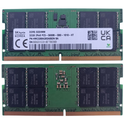 Пам'ять для ноутбуків SK hynix 32 GB SO-DIMM DDR5 4800 MHz (HMCG88MEBSA092N) Пам'ять для ноутбуків SK hynix 32 GB SO-DIMM DDR5 4800 MHz (HMCG88MEBSA092N)