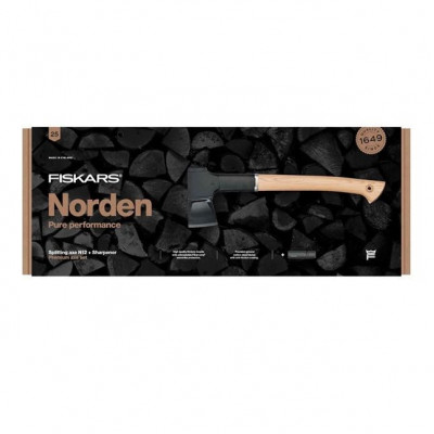 універсальний Fiskars Norden splitting axe N12 + sharpener SET (1052277)