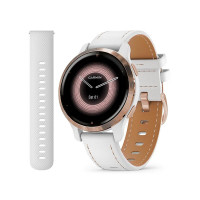 Смарт-годинник Garmin Venu 2S Rose Gold with White Leather Band (010-02429-23)
