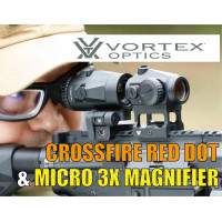 Комплект! Коліматор+магніфер Vortex Crossfire Red Dot 2MOA с магніфером Vortex Мiсrо 3х