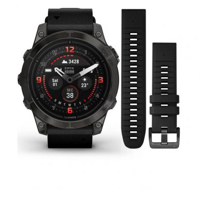 Смарт-годинник Garmin Epix Pro Gen 2 Sapphire 47mm Carbon G. DLC Tit. with B. Leather Band (010-02803-30)