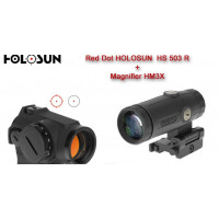 Комплект! Приціл коліматорний з магніфером HOLOSUN HS503R & HM3X