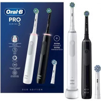 Набір з 2-х електричних зубних щіток Oral-B D505.533.3H Pro 3 3900 Black+White Duo Edition