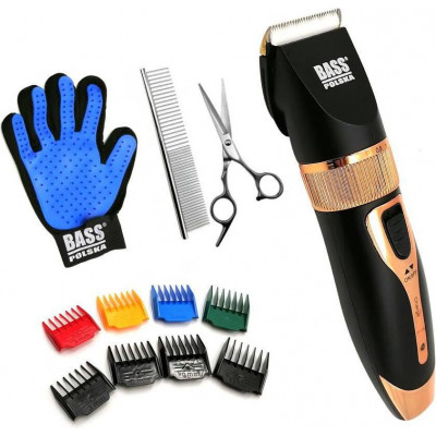 машинка для стрижки тварин Bass Polska Акумуляторна машинка для стрижки домашніх тварин з комплектом аксесуарів  8565