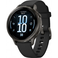 Смарт-годинник Garmin Venu 4 41 mm Slate with Black Silicone Band (010-03013-02)