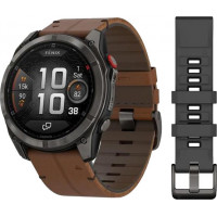 Смарт-годинник Garmin Fenix 8 Pro 51 mm AMOLED Carbon Gray DLC Titanium with Chestnut Leather Band (010-03199-40)