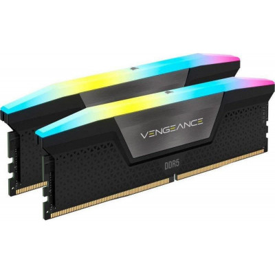 Пам'ять для настільних комп'ютерів Corsair 32 GB (2x16GB) DDR5 6000 MHz Vengeance RGB Black (CMH32GX5M2D6000C36)