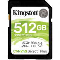 Карта пам'яті Kingston 512GB SDXC class 10 UHS-I U3 Canvas Select Plus (SDS2 / 512GB)