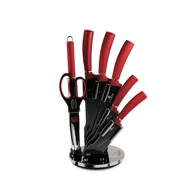 Набор ножей на подставке 8 предметов Berlinger Haus Metallic Line Burgundy Edition (BH-2562)