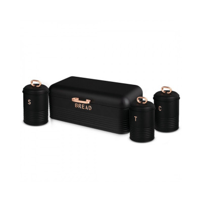 Хлібниця із 3 баночками для спецій Berlinger Haus Black Rose Collection (BH-6753)