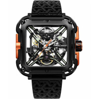 Чоловічий годинник Ciga Design X Series Black & Orange Skeleton Automatic X011-BLOG-W25BK