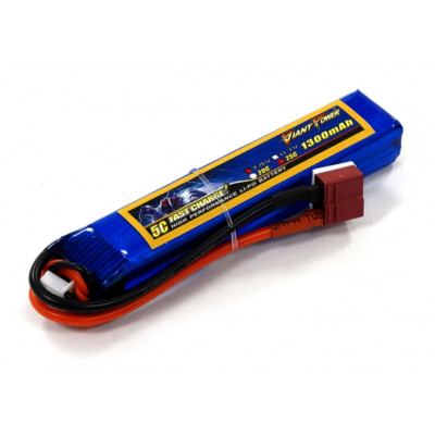 Аккумулятор для страйкбола Giant Power (Dinogy) Li-Pol 1300 мАч 7.4 В 103x20x16 мм T-Plug 25C