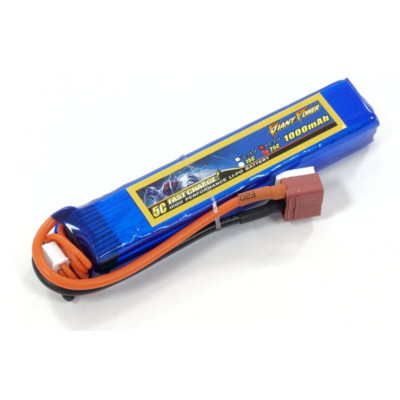 Аккумулятор для страйкбола Giant Power (Dinogy) Li-Pol 1000 мАч 11.1 В 103x20x16,5 мм T-Plug 25C