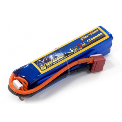 Аккумулятор для страйкбола Giant Power (Dinogy) Li-Pol 1300 мАч 11.1 В 96x20x24 мм T-Plug 25C