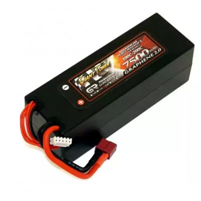 Акумулятор для радіокерованої машинки Giant Power (Dinogy) Li-Pol 7500 мАг 14.8 В Hardcase 139x46x48 мм T-Plug 100C