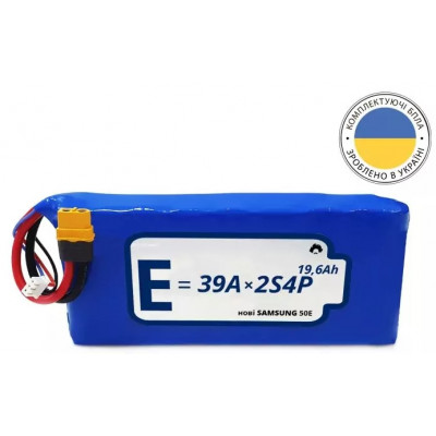 Акумуляторна батарея 2S4P Energy Life 21700-50E Li-Ion 12AWG XT60-F (001)