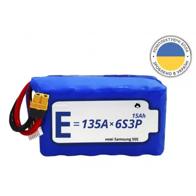 Акумуляторна батарея 6S3P Energy Life15000 мАч 21700-50S Li-Ion 10AWG XT60-F (001)