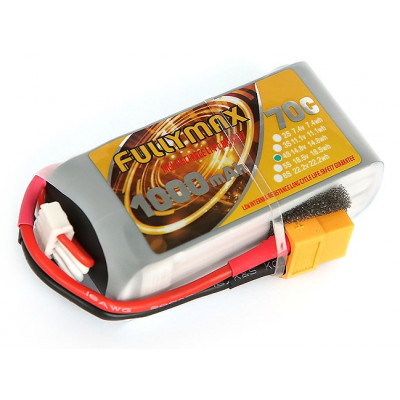 Акумулятор Fullymax 14,8 В 1000 мАг Li-Po 4S 70C XT60 (100-200 мм FPV Drone)