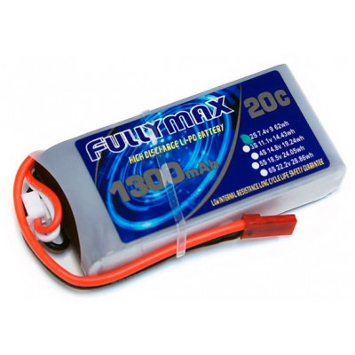 Акумулятор Fullymax 7,4 В 1300 мАг Li-Po 2S 20C JST (Hubsan Spy Hawk H301S)