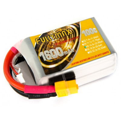 Акумулятор Fullymax 14.8V 1600mAh Li-Po 4S 100C XT60 (180-220mm FPV Drone)