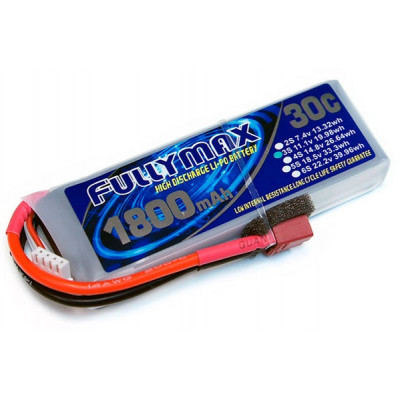 Fullymax 11,1V 1800mAh Li-Po 3S 30C T-plug акумулятор