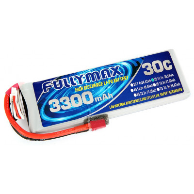 Fullymax 11,1 В 3300 мАг Li-Po 3S 30C T-plug акумулятор