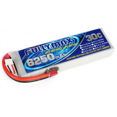 Fullymax 11,1V 6250mAh Li-Po 3S 30C T-plug акумулятор