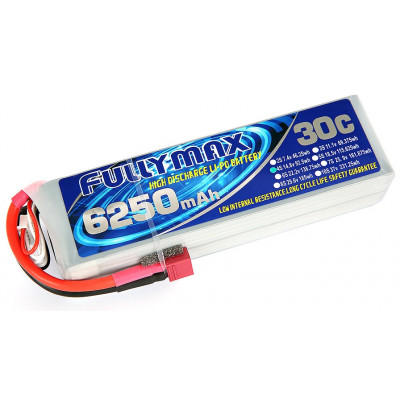 Fullymax 14,8 В 6250 мАг Li-Po 4S 30C T-plug акумулятор