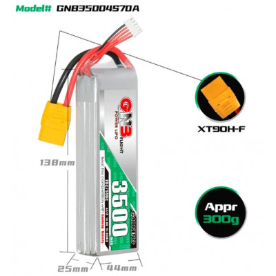 Акумулятор GNB 14.8V 3500mah 70C Li-Po 4S1P XT90