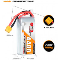 Акумулятор GNB 15.2V 4400mah 70C 4S1P HV XT60U