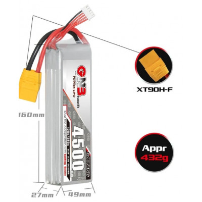 Акумулятор GNB 14.8V 4500mah 120C Li-Po 4S1P XT90