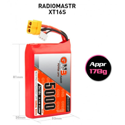 Акумулятор GNB 7.4V 5000mah 5C 2S1P for Radiomaster TX16S (XT60U)