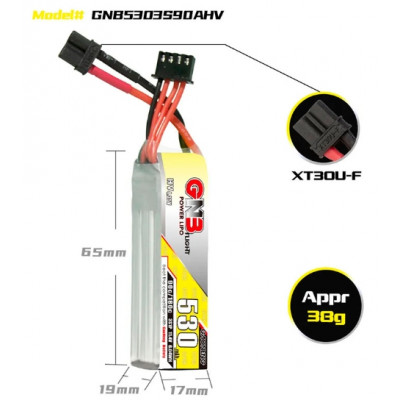 Акумулятор GNB 11.4V 530mah 90C 3S1P HV LONG TYPE XT30U