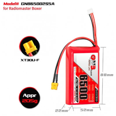 Акумулятор GNB 7.4V 6500mah 5C 2S1P for RadioMaster Boxer (XT30U)