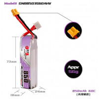 Акумулятор GNB 11.4V 850mah 60C Li-Po 3S1P HV LONG TYPE XT30