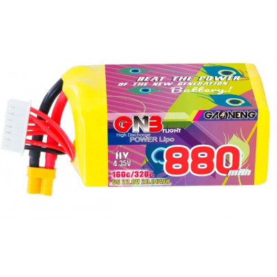 Акумулятор GNB 22.8V 880mah 160C Li-Po 6S1P HV XT30