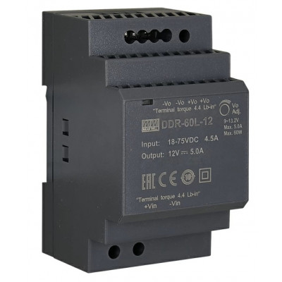 Перетворювач DC-DC Mean Well DDR-60L-12 12В 5А Перетворювач DC-DC Mean Well DDR-60L-12 12В 5А