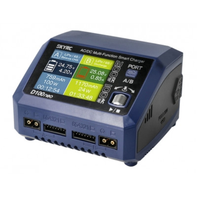Зарядний пристрій дуо SkyRC D100neo 100W/200W з/БЖ універсальний (SK-100199)