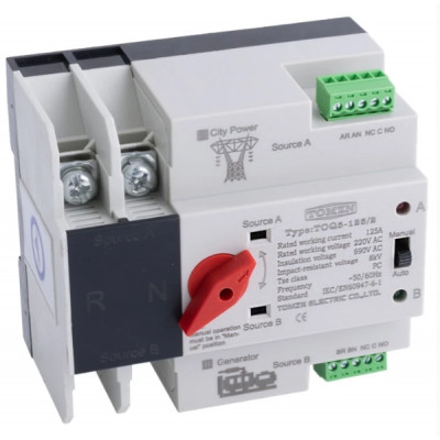 Автомат введення резерву TOMZN TOQ5-125/2P (2P, 230V, 125A) Автомат введення резерву TOMZN TOQ5-125/2P (2P, 230V, 125A)